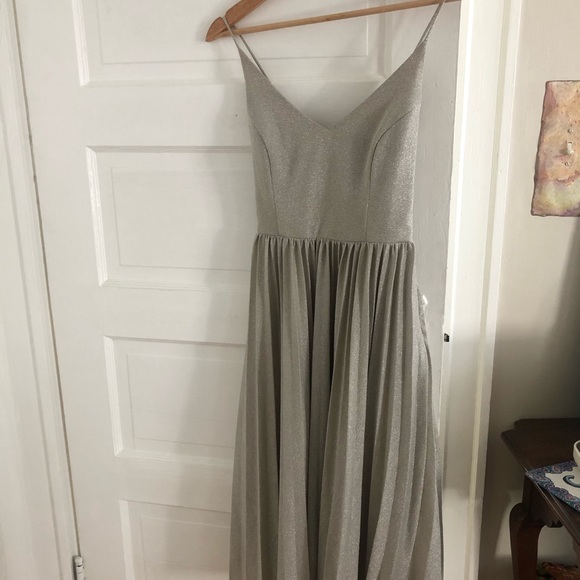 Elevenses Lunar Dress Silver Anthro Sz 4 - Picture 3 of 9